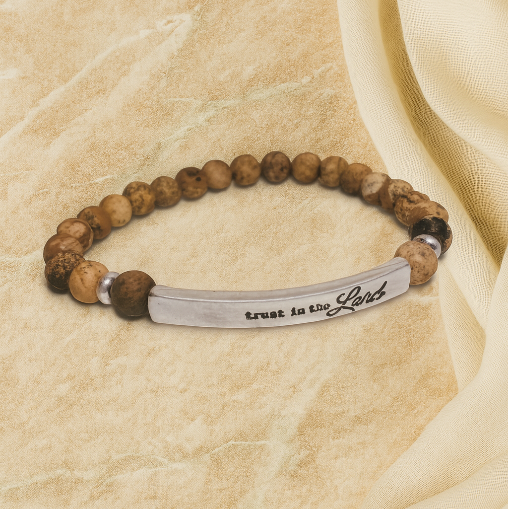 Crystal Avenue Silverstone "Trust In The Lord" Bar Brown Semi-Precious Stone